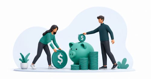 Un couple en train d'économiser de l'argent